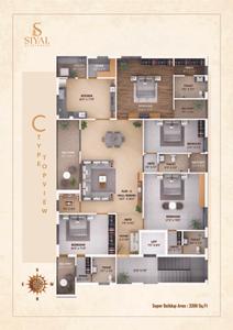 Image of 3200 Sq.ft 4 BHK Apartment / Flat for sale in South West Serenity, RS Puram, Coimbatore for Rs. 59900000
