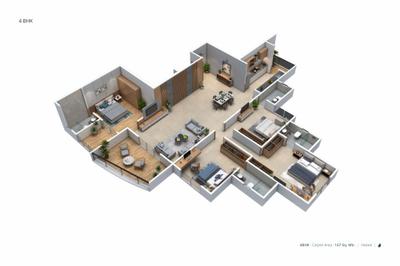 Image of 1910 Sq.ft 3 BHK Apartment / Flat for sale in Kalash Trove, Baner, Pune for Rs. 26000000
