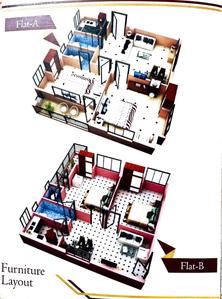 Image of 810 Sq.ft 2 BHK Apartment / Flat for sale in Akaar Villa, Baguiati, Kolkata for Rs. 3950000