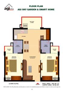 Image of 820 Sq.ft 2 BHK Apartment / Flat for sale in AGI Sky Garden, Shakti Nagar, Jalandhar for Rs. 4950000
