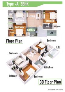 Image of 1600 Sq.ft 3 BHK Apartment / Flat for sale in Sorrel Homes, Noida Extension, Greater Noida for Rs. 6415000