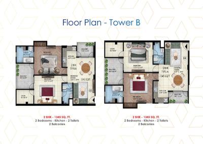 Image of 1550 Sq.ft 3 BHK Apartment / Flat for sale in Sunwest Homes 107, Sector 107, Noida for Rs. 7750000