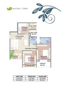 Image of 1053 Sq.ft 2 BHK Apartment / Flat for sale in Florista County, Undri, Pune for Rs. 6000000