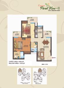 Image of 1114 Sq.ft 2.5 BHK Apartment / Flat for sale in Nimbus The Express Park View Tower L L1 M M1, Chi V, Greater Noida for Rs. 9100000