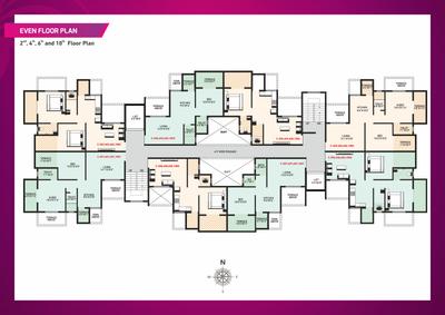 Image of 1101 Sq.ft 2.5 BHK Apartment / Flat for sale in Wonder Nest, Moshi, Pune for Rs. 6299491