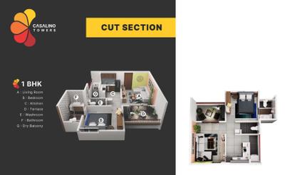 Image of 1099 Sq.ft 2 BHK Apartment / Flat for sale in Sai Siddhi Casalino Towers Phase 3, Handewadi, Pune for Rs. 5600000