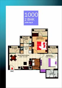 Image of 640 Sq.ft 1 BHK Apartment / Flat for sale in Renowned Park Lotus, Surajpur, Greater Noida for Rs. 2200000