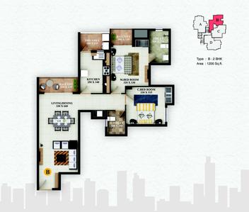 Image of 1490 Sq.ft 3 BHK Apartment / Flat for sale in Olive Ourania, Edappally, Kochi for Rs. 12500000