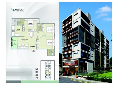 Image of 1300 Sq.ft 3 BHK Apartment / Flat for sale in Shwetsom Stavam Residency, Gota, Ahmedabad for Rs. 9200000