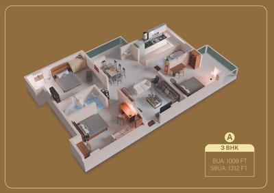 Image of 692 Sq.ft 2 BHK Apartment / Flat for sale in Alliance Skybrook Residences, Hatigaon, Guwahati for Rs. 4700000