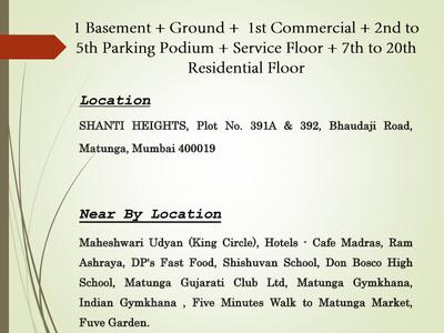 Image of 1100 Sq.ft 3 BHK Apartment / Flat for sale in Vipul Shanti Heights, Matunga East, Mumbai for Rs. 60500000