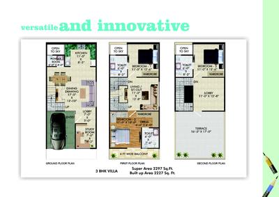 Image of 1050 Sq.ft 2.5 BHK Independent House for sale in Shree Brahma Ashoka Greens, Noida Extension, Greater Noida for Rs. 4199000