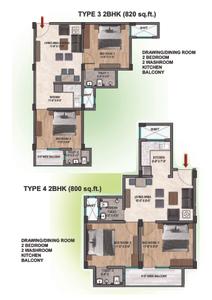 Image of 900 Sq.ft 2 BHK Apartment / Flat for sale in MMD Harsh Residency, Sector 81, Noida for Rs. 4600000