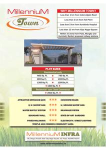 Image of 600 Sq.ft Residential Plot / Land for sale in Millennium Town Phase III, Sanwer, Indore for Rs. 1900000
