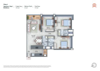 Image of 1744 Sq.ft 4 BHK Apartment / Flat for sale in Supreme Boulevard Chembur Wing A, Chembur, Mumbai for Rs. 65500000