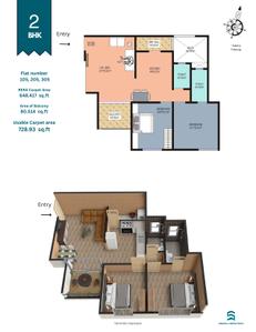 Image of 840 Sq.ft 2 BHK Apartment / Flat for sale in Raj Kunj, Kiwale, Pune for Rs. 6485000