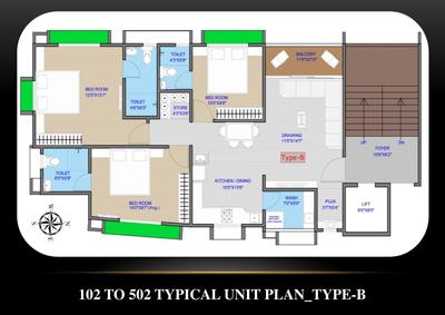 Image of 1400 Sq.ft 3 BHK Apartment / Flat for sale in Birva Devas 2, Ambawadi, Ahmedabad for Rs. 15200000