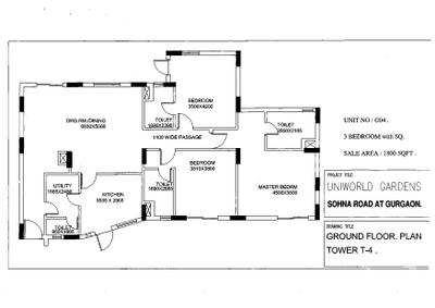 Image of 320 Sq.ft 1 RK Apartment / Flat for sale in Unitech Uniworld Gardens 1, Sector 47, Gurgaon for Rs. 2500000