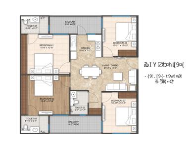 Image of 1550 Sq.ft 4 BHK Apartment / Flat for sale in Emarald Aanandam Residency, Sector 89, Faridabad for Rs. 17200000