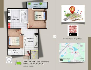 Image of 827 Sq.ft 2 BHK Apartment / Flat for sale in Sai Empire Qube, Perumanttunallur, Chennai for Rs. 5650005