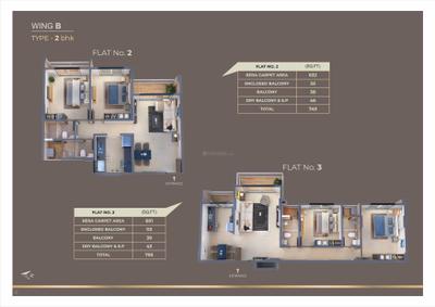 Image of 1200 Sq.ft 2 BHK Apartment / Flat for sale in Sankheshwar Plaza, Kasarvadavali, Thane for Rs. 9200000