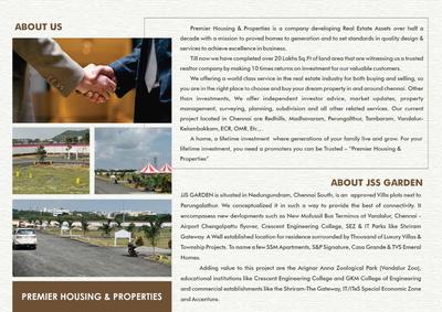 Image of 1200 Sq.ft Residential Plot / Land for sale in Premier JJS Garden Phase II, Perungalathur, Chennai for Rs. 7500000