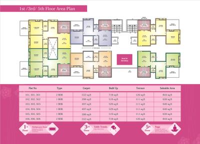 Image of 842 Sq.ft 2 BHK Apartment / Flat for sale in Aarav Florista, Wagholi, Pune for Rs. 5300000