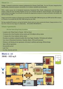 Image of 950 Sq.ft 2 BHK Apartment / Flat for sale in Ganga Ishana Apartments, Kolathur, Chennai for Rs. 7000000