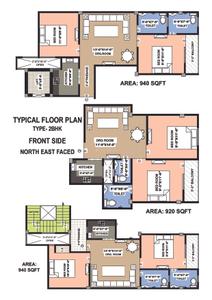 Image of 960 Sq.ft 2 BHK Apartment / Flat for sale in H And S Shivalik Tower, Sector 73, Noida for Rs. 3400000