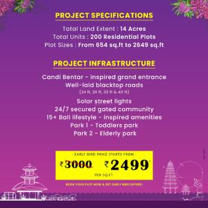 Image of 800 Sq.ft Residential Plot / Land for sale in South Edenia, Sriperumbudur, Chennai for Rs. 2239200