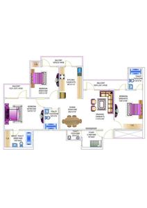Image of 950 Sq.ft 2 BHK Apartment / Flat for sale in Gardenia Glory, Sector 46, Noida for Rs. 8500000