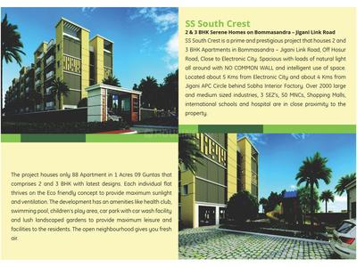 Image of 1800 Sq.ft 2 BHK Apartment / Flat for sale in Shabari South Crest, Bommasandra, Bengaluru for Rs. 11000000