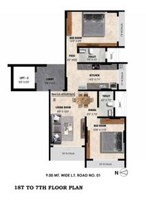 Image of 950 Sq.ft 2 BHK Apartment / Flat for sale in Meghna Riviera, Goregaon West, Mumbai for Rs. 21000000