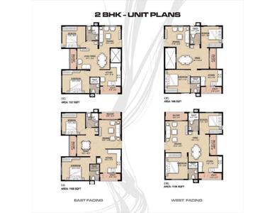 Image of 1169 Sq.ft 2 BHK Apartment / Flat for sale in Mahaveer Rhyolite, Arakere, Bengaluru for Rs. 12300000