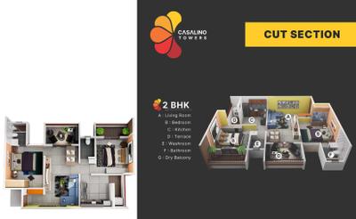 Image of 1099 Sq.ft 2 BHK Apartment / Flat for sale in Sai Siddhi Casalino Towers Phase 3, Handewadi, Pune for Rs. 5600000