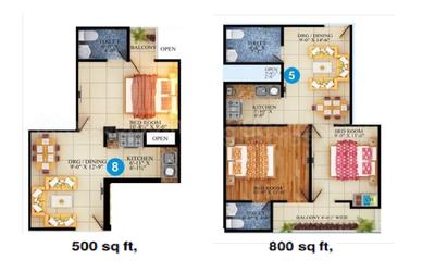 Image of 500 Sq.ft 1 BHK Apartment / Flat for sale in Maan Properties Dream Homes 2, Sector 121, Noida for Rs. 2300000