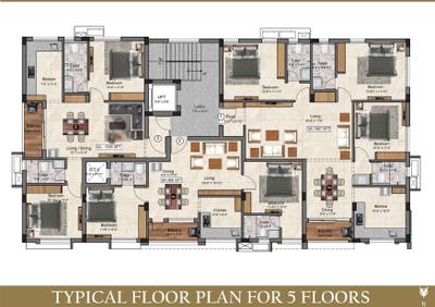 Image of 1560 Sq.ft 3 BHK Apartment / Flat for sale in SHPF Bethel, Velachery, Chennai for Rs. 15000000