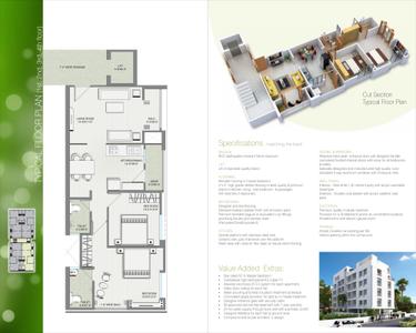 Image of 1000 Sq.ft 2 BHK Apartment / Flat for sale in Fortune Greenfields, Bhayli, Vadodara for Rs. 3300000