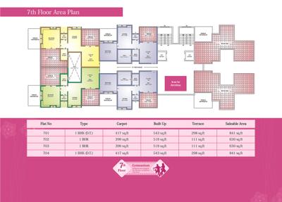Image of 842 Sq.ft 2 BHK Apartment / Flat for sale in Aarav Florista, Wagholi, Pune for Rs. 5300000