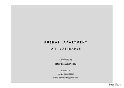 Image of 926 Sq.ft 3 BHK Apartment / Flat for sale in HND Kushal Apartment, Vastrapur, Ahmedabad for Rs. 11000000