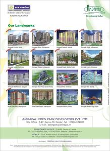 Image of 1624 Sq.ft 3 BHK Apartment / Flat for sale in Amrapali Eden Park, Sector 50, Noida for Rs. 22000000
