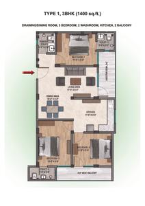 Image of 900 Sq.ft 2 BHK Apartment / Flat for sale in MMD Harsh Residency, Sector 81, Noida for Rs. 4600000