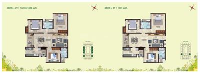 Image of 1423 Sq.ft 2 BHK Apartment / Flat for sale in Casagrand Aldea, Karapakkam, Chennai for Rs. 12500000