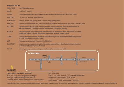 Image of 1300 Sq.ft 3 BHK Apartment / Flat for sale in Parichay Pranav Homes, Bikasipura, Bengaluru for Rs. 11500000