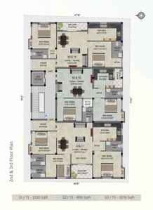 Image of 890 Sq.ft 2 BHK Apartment / Flat for sale in Keerthi Sai Naadha Flats, Porur, Chennai for Rs. 8544000