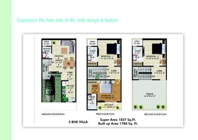 Image of 1050 Sq.ft 2.5 BHK Independent House for sale in Shree Brahma Ashoka Greens, Noida Extension, Greater Noida for Rs. 4199000