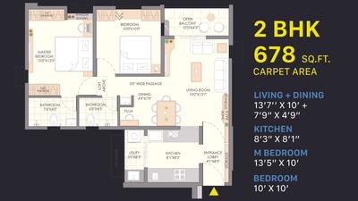 Image of 827 Sq.ft 2 BHK Apartment / Flat for sale in VJ Yashone, Pirangut, Pune for Rs. 4200000
