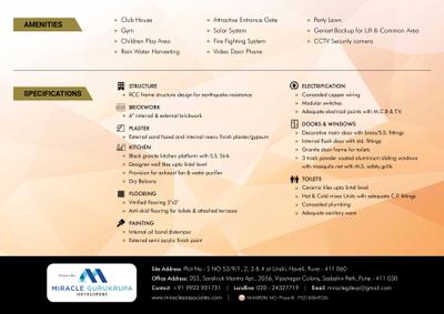 Image of 1090 Sq.ft 2 BHK Apartment / Flat for sale in Miracle Aero East Ph III, Undri, Pune for Rs. 5200000