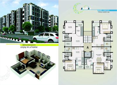 Image of 657 Sq.ft 1 BHK Apartment / Flat for sale in Akshay Residency, Chandkheda, Ahmedabad for Rs. 3300000