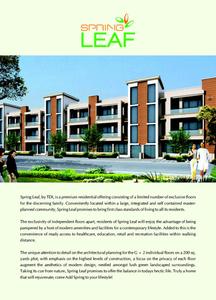 Image of 1325 Sq.ft 3 BHK Apartment / Flat for sale in TDI Spring Leaf, Sector 118, Mohali for Rs. 7800000